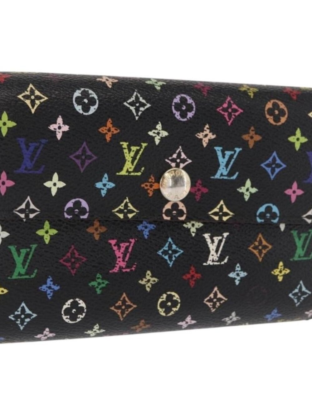 LOUIS VUITTON Multicolor Portefeuille Alexandra Wallet Black M60084 Auth BA10576